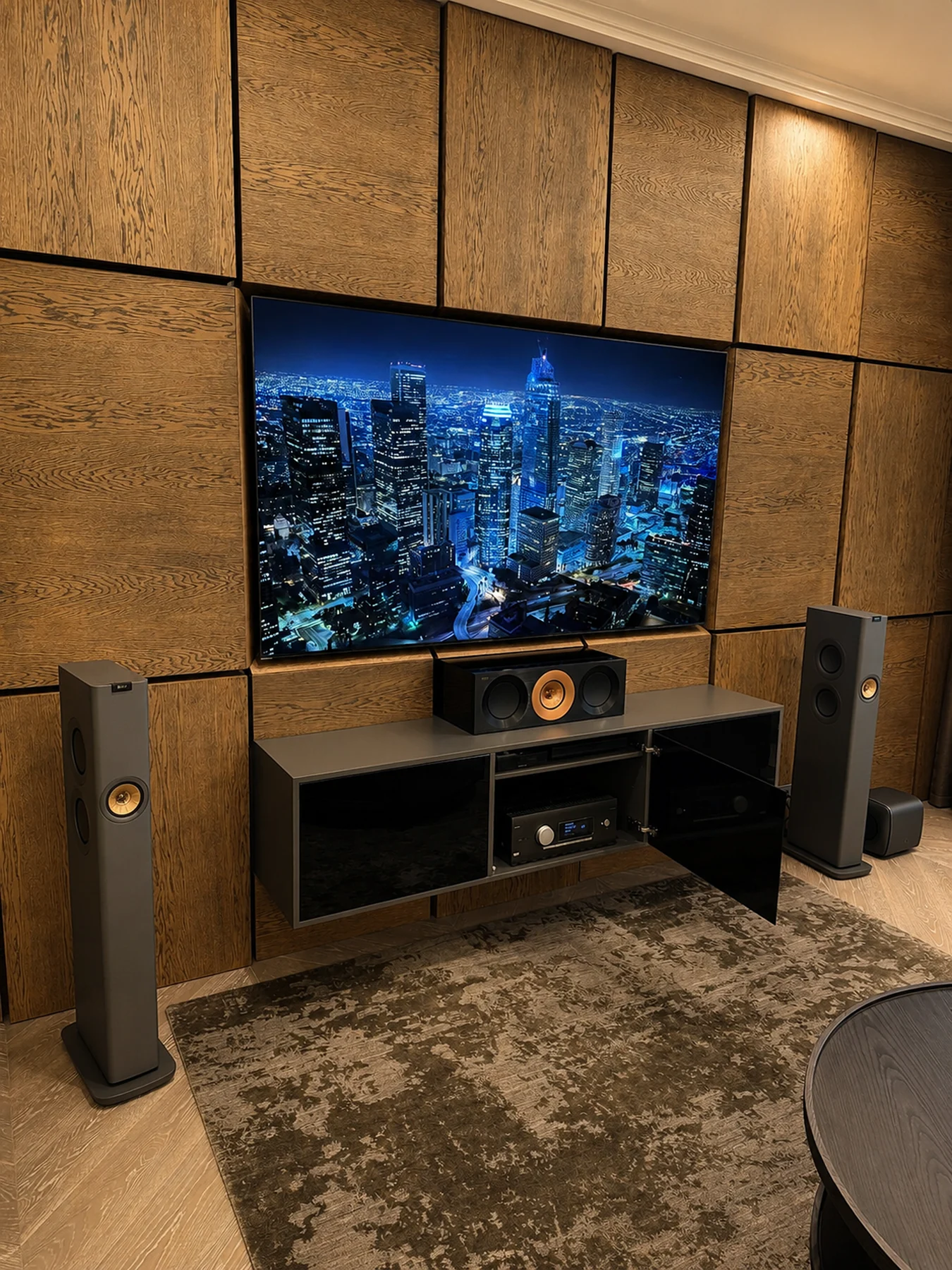 Architectural lighting around media wall