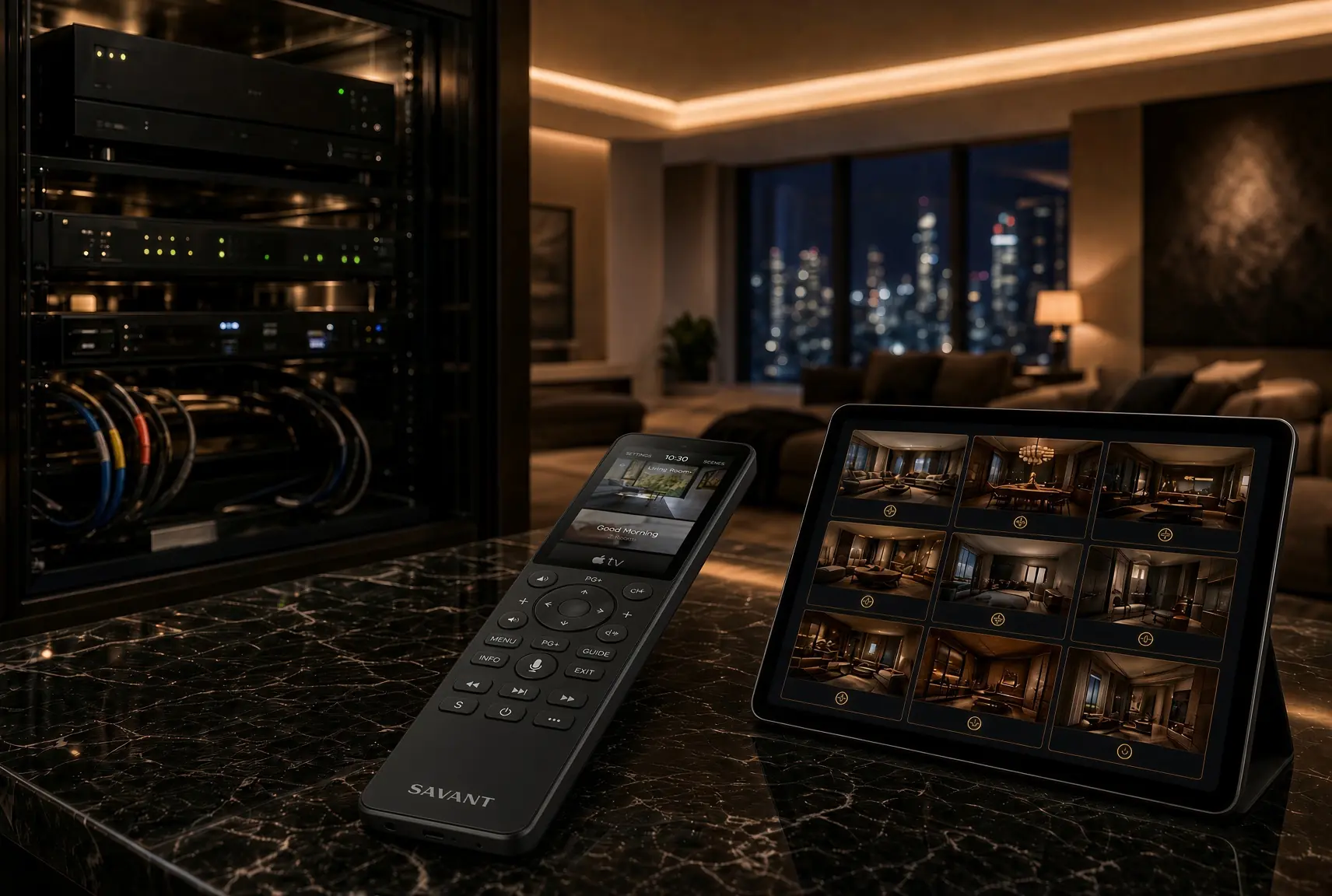 Savant home automation interface in Moscow project